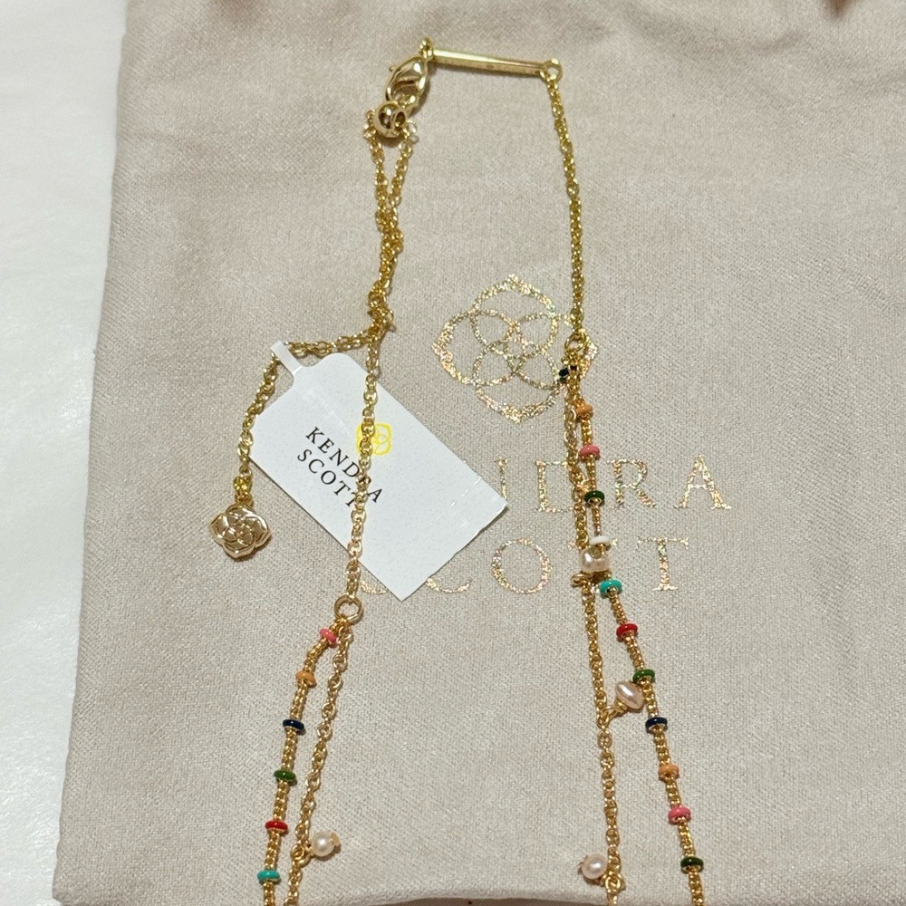 NWT Kendra Scott Eve Gold Multi Strand Necklace in Multi Mix - Picture 5 of 7